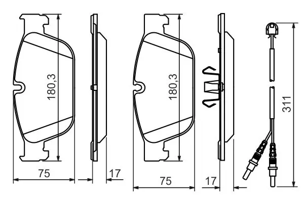 Handler.Part Brake pad set, disc brake Bosch 0986494526 5