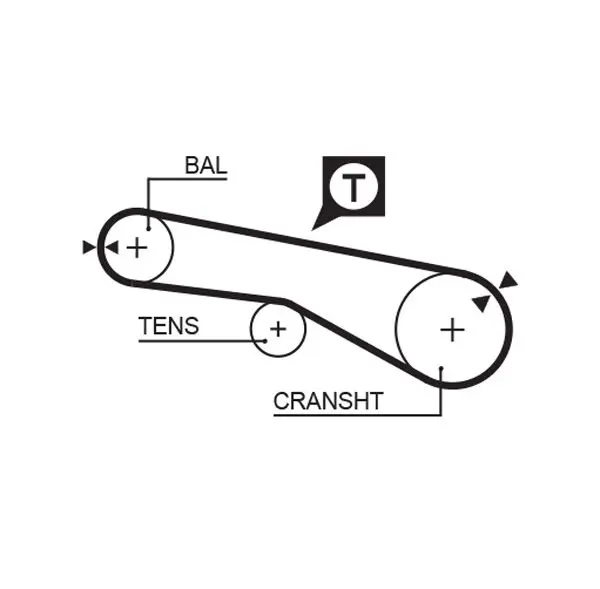 Handler.Part Timing belt set Gates K015254XS 3