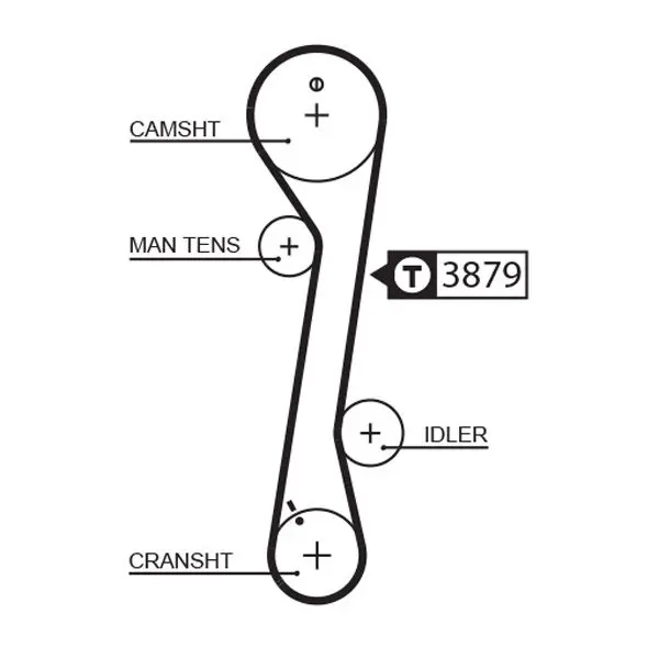 Handler.Part Timing belt set Gates K025457XS 2