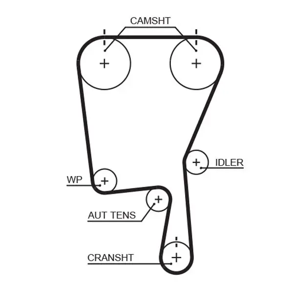 Handler.Part Timing belt set Gates K015490XS 2