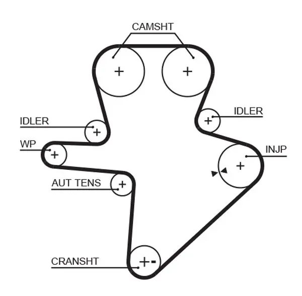 Handler.Part Timing belt set Gates K015586XS 2