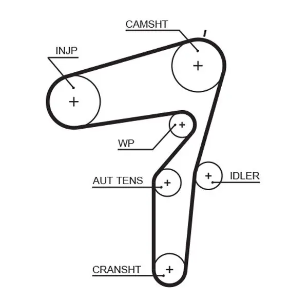 Handler.Part Timing belt set Gates K045600XS 2