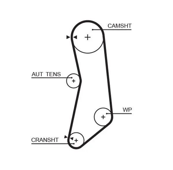 Handler.Part Timing belt set Gates K015626XS 2