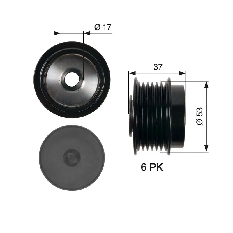 Handler.Part Alternator freewheel clutch Gates OAP7015 1