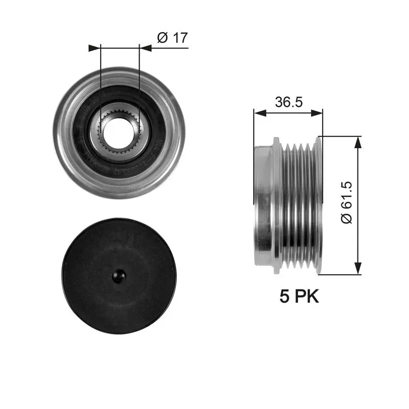 Handler.Part Alternator freewheel clutch Gates OAP7041 1