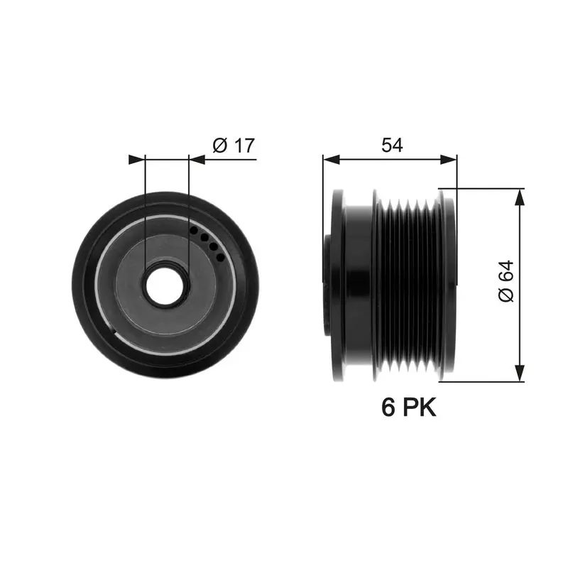 Handler.Part Alternator freewheel clutch Gates OAP7083 1