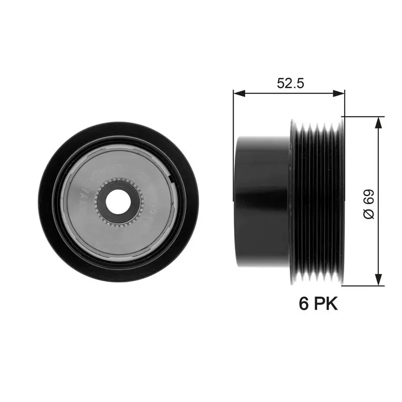 Handler.Part Alternator freewheel clutch Gates OAP7101 1