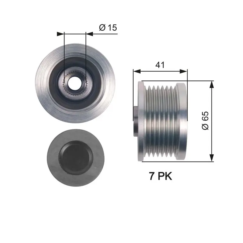 Handler.Part Alternator freewheel clutch Gates OAP7125 1