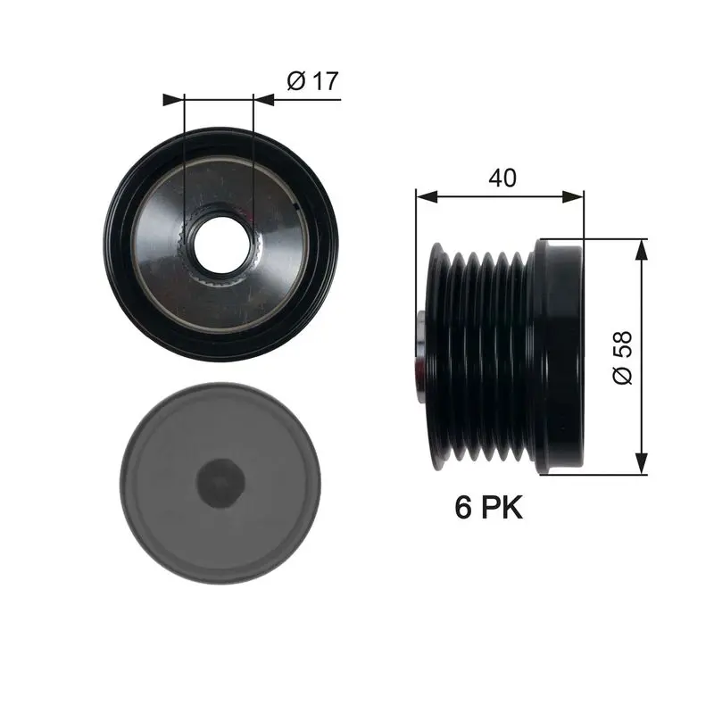 Handler.Part Alternator freewheel clutch Gates OAP7158 1