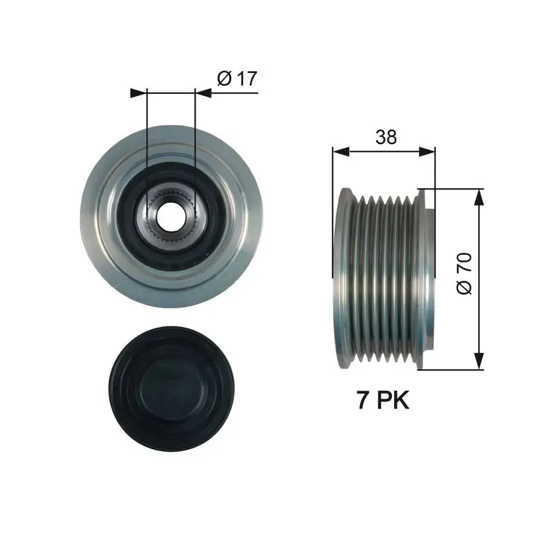 Handler.Part Alternator freewheel clutch Gates OAP7184 1