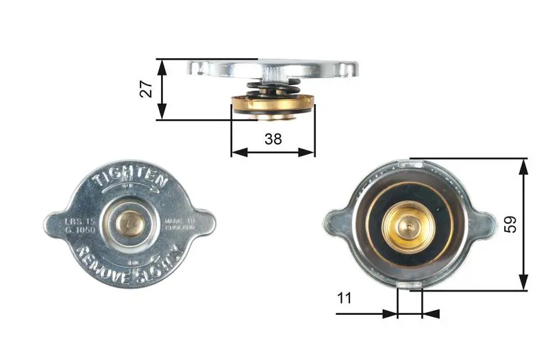 Handler.Part Sealing cap, radiator Gates RC116 1