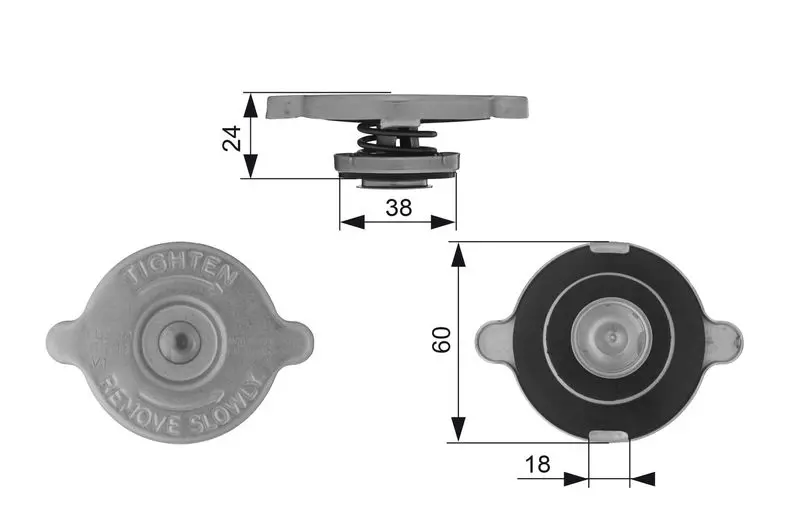 Handler.Part Sealing cap, radiator Gates RC131 1