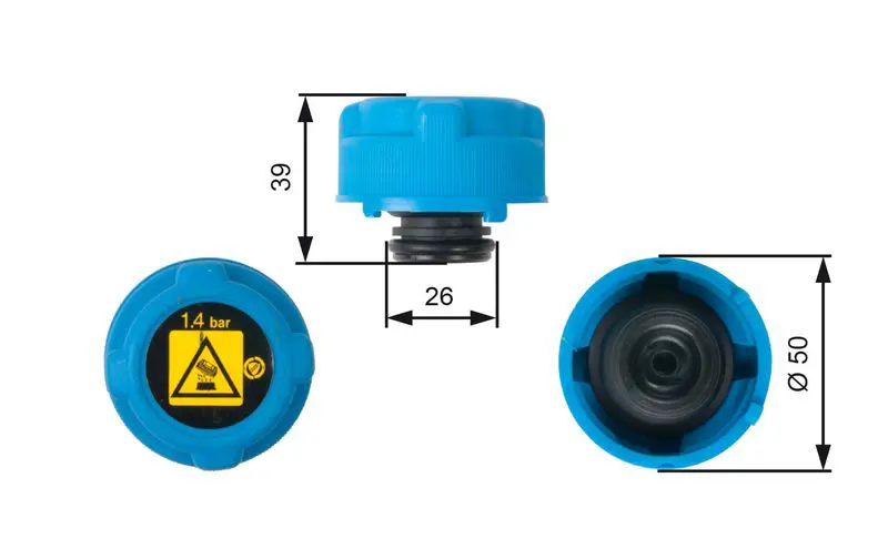 Handler.Part Sealing cap, coolant tank Gates RC216 1