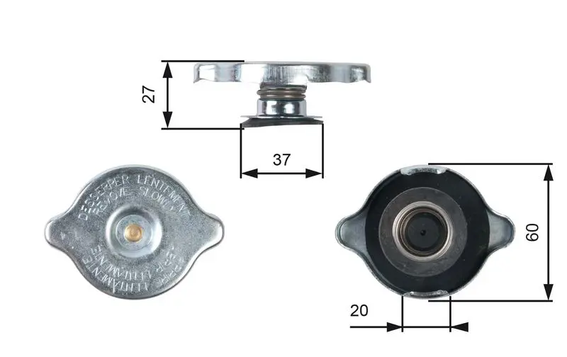 Handler.Part Sealing cap, coolant tank Gates RC217 1