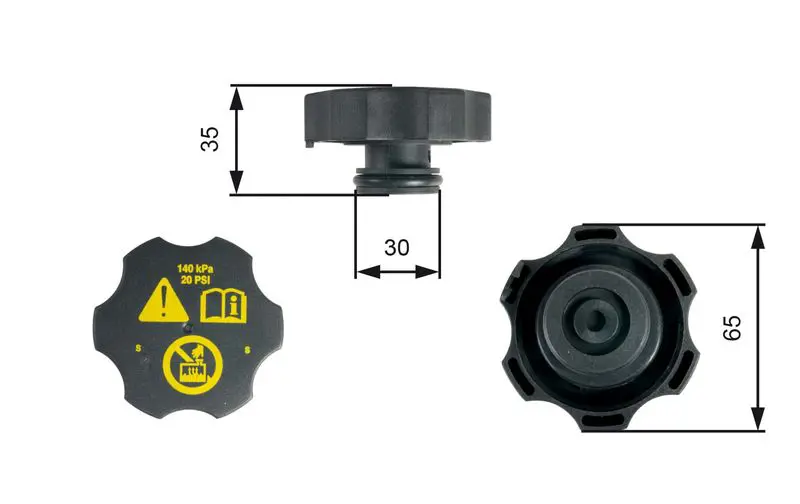 Handler.Part Sealing cap, coolant tank Gates RC249 1