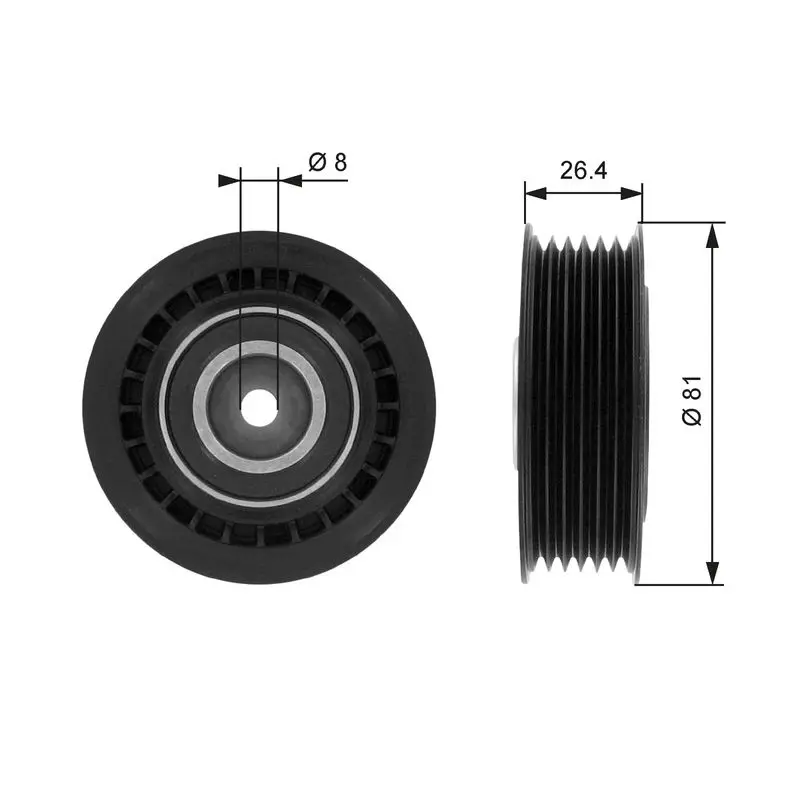 Handler.Part Tensioner pulley, v-ribbed belt Gates T36000 1