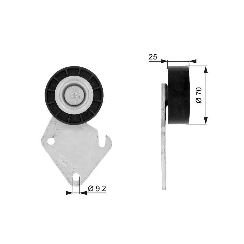 Handler.Part Deflection/guide pulley, v-ribbed belt Gates T36068 1