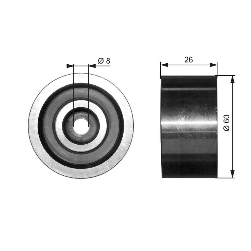 Handler.Part Deflection/guide pulley, v-ribbed belt Gates T36076 1