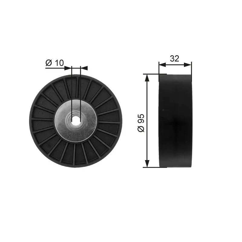 Handler.Part Deflection/guide pulley, v-ribbed belt Gates T36135 1