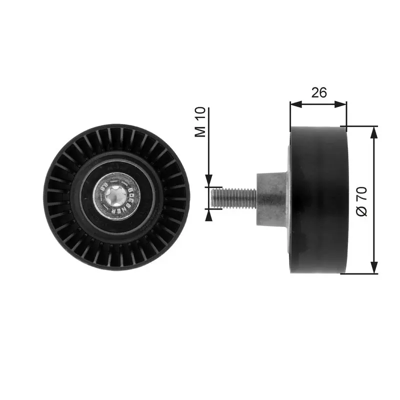 Handler.Part Deflection/guide pulley, v-ribbed belt Gates T36163 1