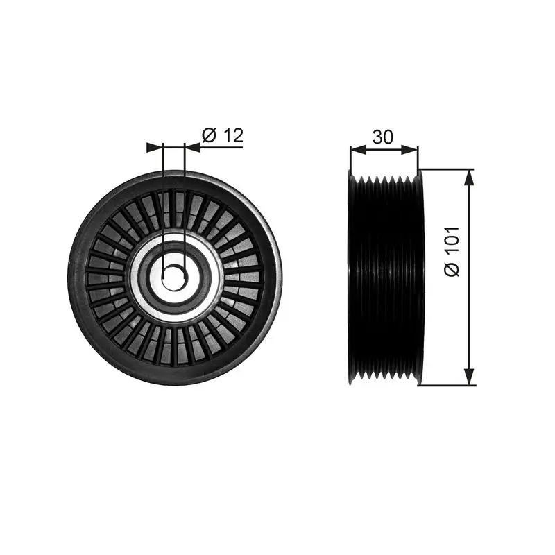 Handler.Part Deflection/guide pulley, v-ribbed belt Gates T36170 1