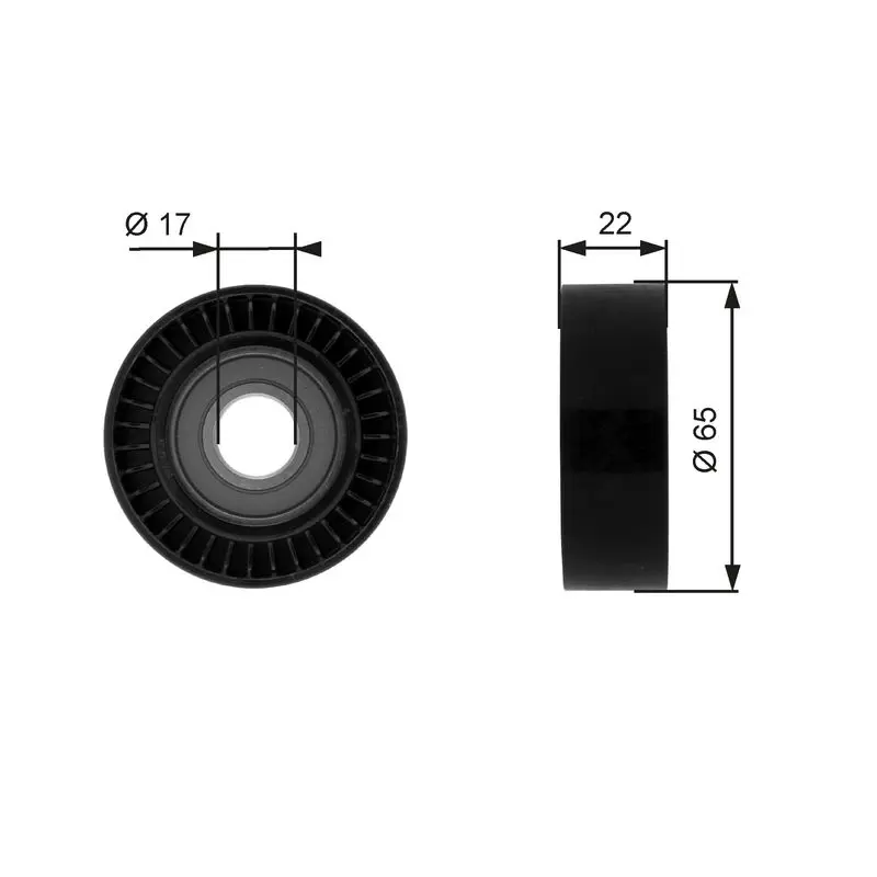 Handler.Part Deflection/guide pulley, v-ribbed belt Gates T36257 1