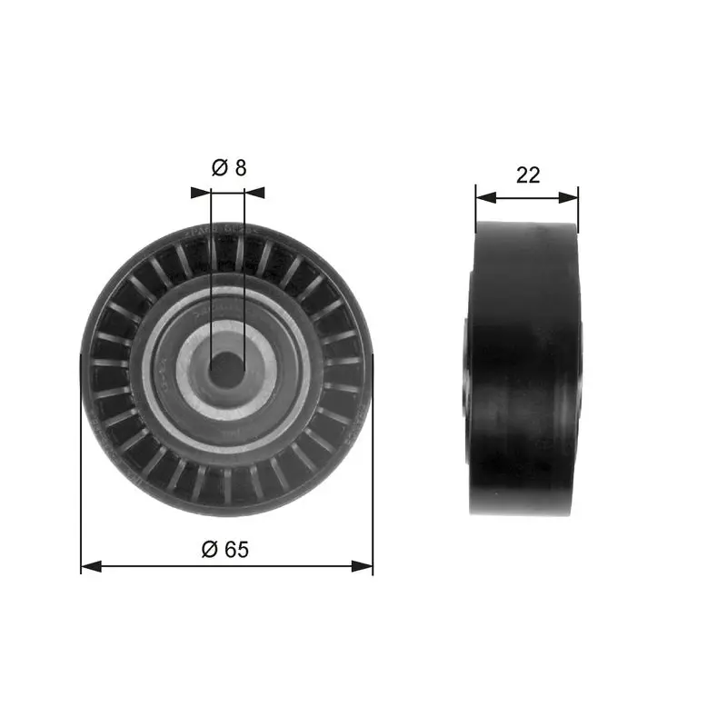 Handler.Part Deflection/guide pulley, v-ribbed belt Gates T36258 1