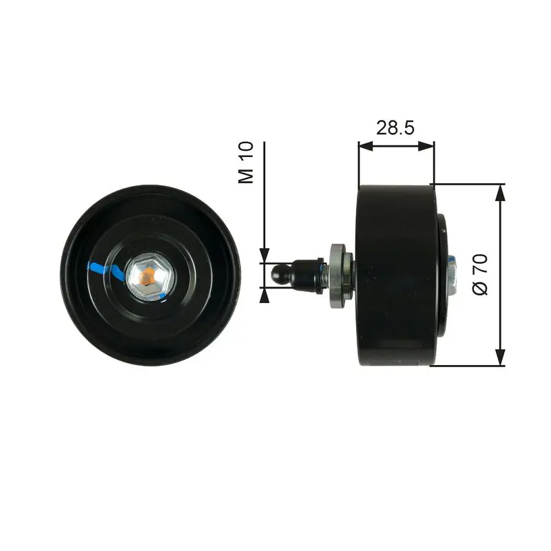 Handler.Part Deflection/guide pulley, v-ribbed belt Gates T36335 1