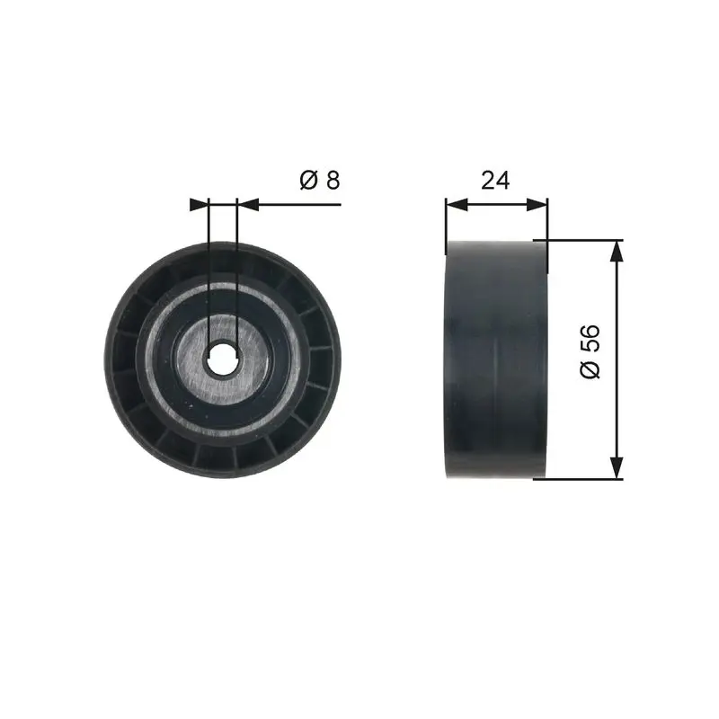 Handler.Part Deflection/guide pulley, v-ribbed belt Gates T36362 1