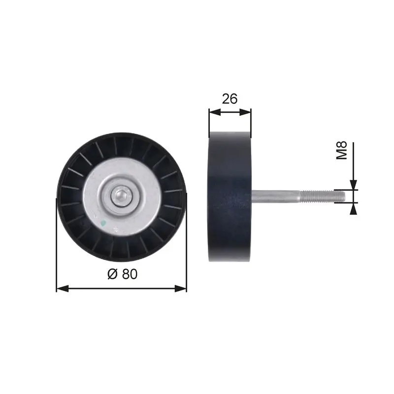 Handler.Part Deflection/guide pulley, v-ribbed belt Gates T36399 1