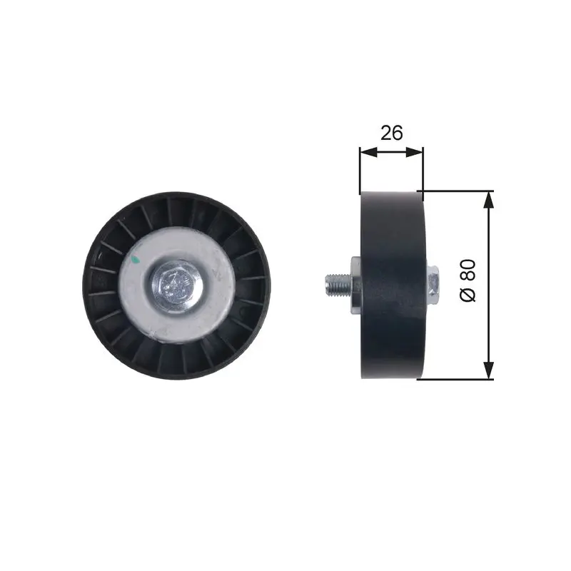 Handler.Part Deflection/guide pulley, v-ribbed belt Gates T36404 1