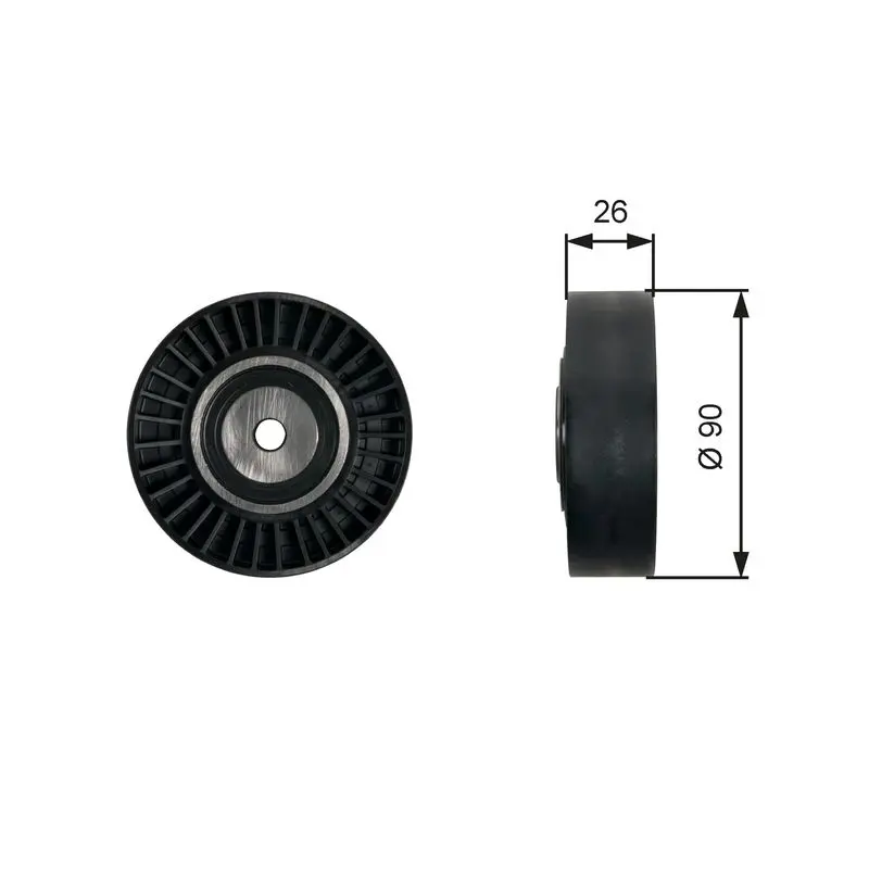 Handler.Part Deflection/guide pulley, v-ribbed belt Gates T36461 1