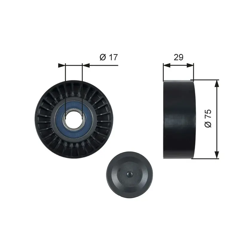 Handler.Part Deflection/guide pulley, v-ribbed belt Gates T36462 1