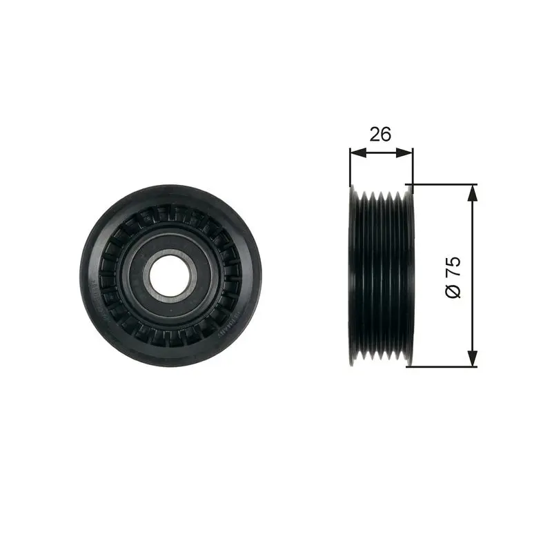 Handler.Part Deflection/guide pulley, v-ribbed belt Gates T36476 1