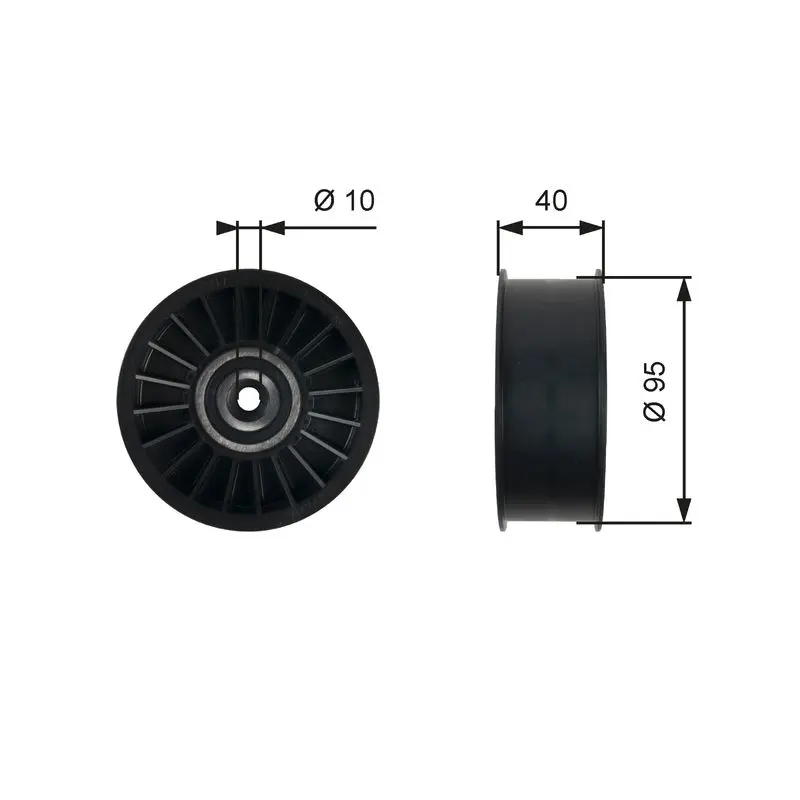 Handler.Part Deflection/guide pulley, v-ribbed belt Gates T36500 1