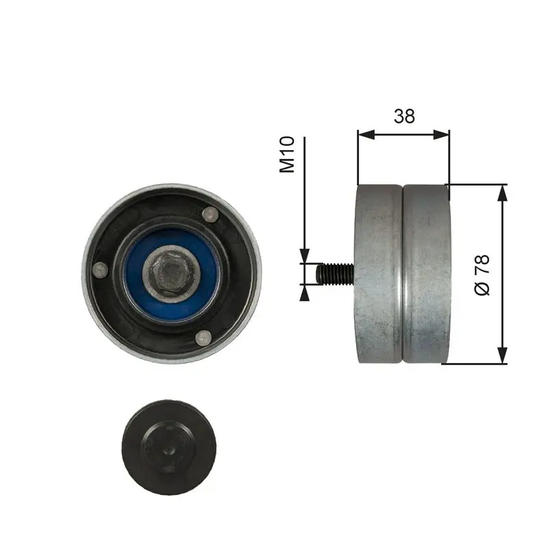 Handler.Part Deflection/guide pulley, v-ribbed belt Gates T36529 1