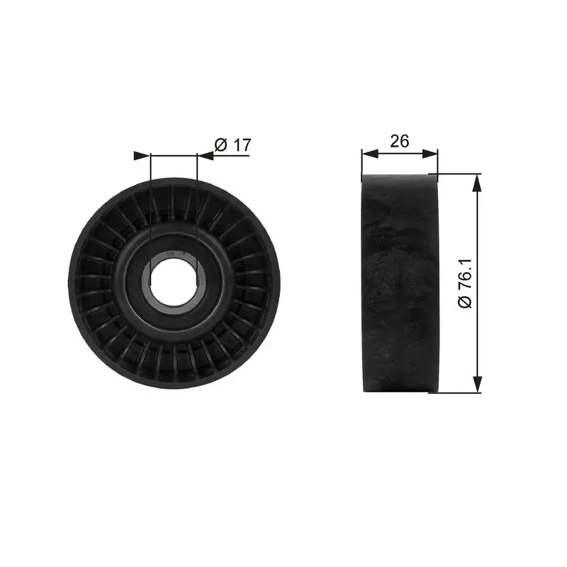 Handler.Part Deflection/guide pulley, v-ribbed belt Gates T38015 1