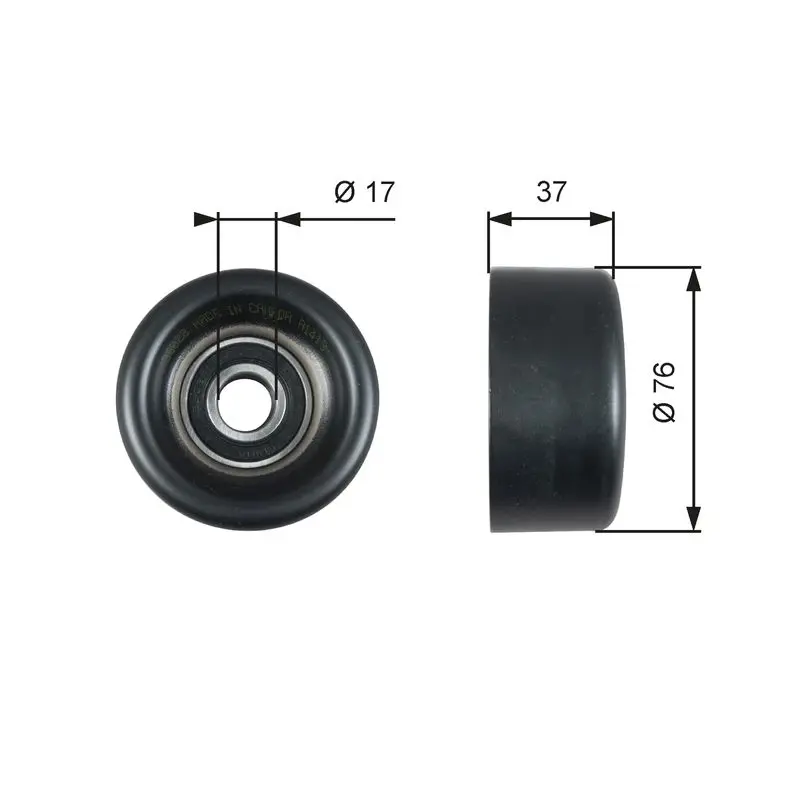 Handler.Part Deflection/guide pulley, v-ribbed belt Gates T38028 1