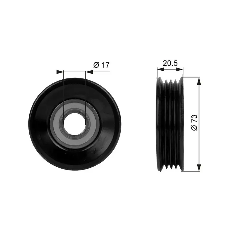 Handler.Part Tensioner pulley, v-ribbed belt Gates T38030 1