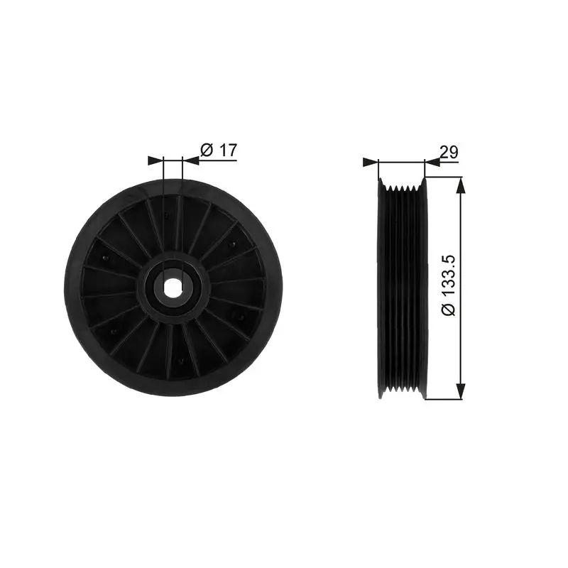 Handler.Part Deflection/guide pulley, v-ribbed belt Gates T38034 1