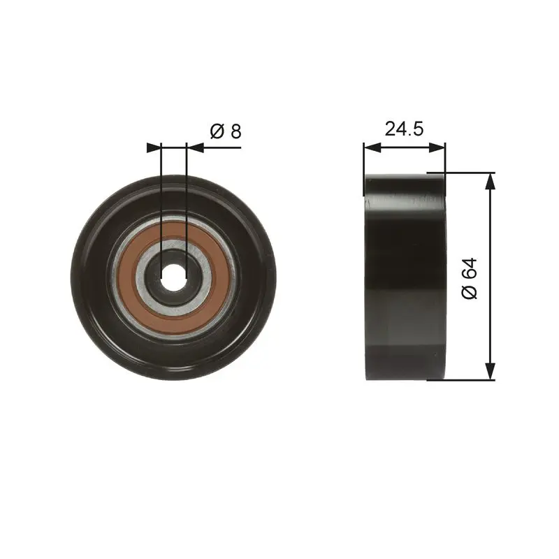 Handler.Part Deflection/guide pulley, v-ribbed belt Gates T38097 1