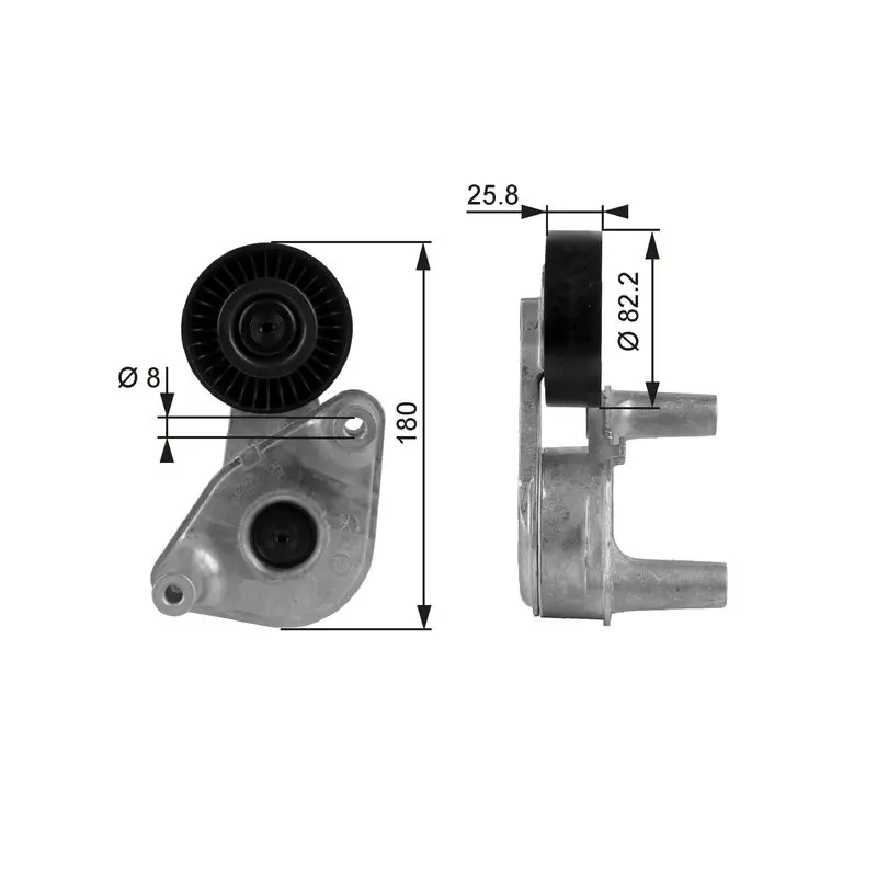 Handler.Part Tensioner pulley, v-ribbed belt Gates T38149 1