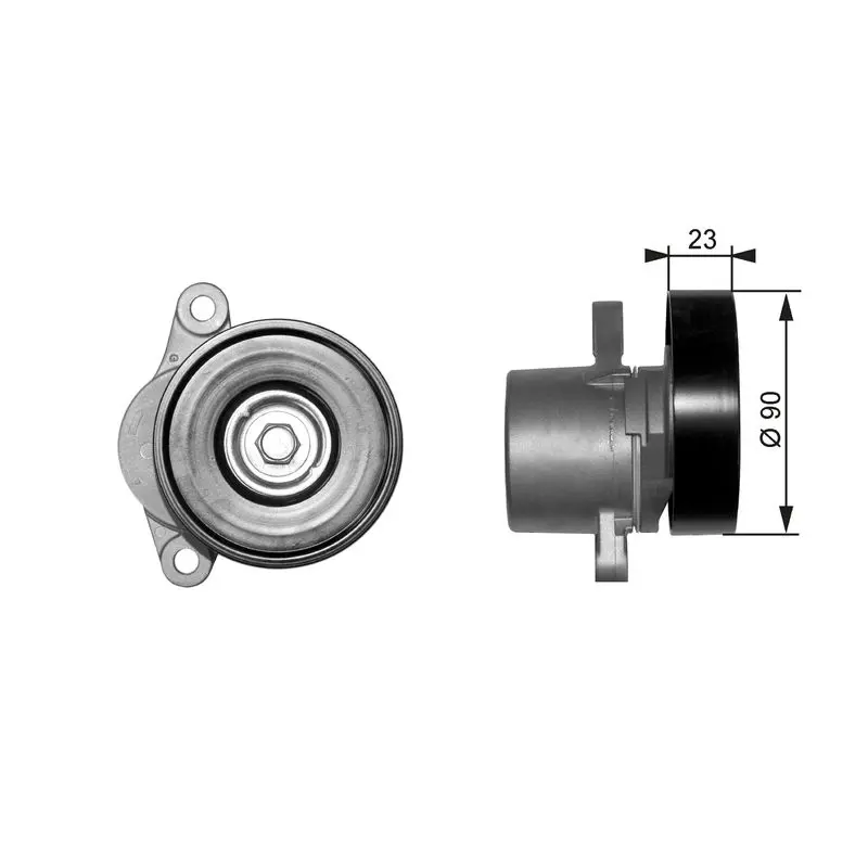 Handler.Part Tensioner pulley, v-ribbed belt Gates T38156 1