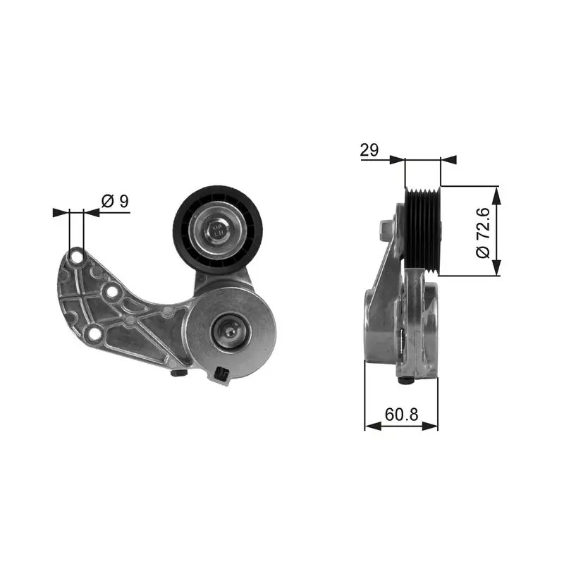 Handler.Part Tensioner pulley, v-ribbed belt Gates T38317 1