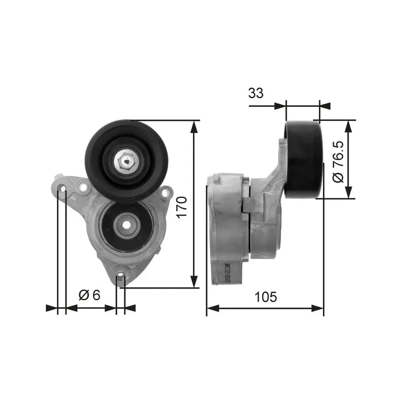 Handler.Part Tensioner pulley, v-ribbed belt Gates T38421 1