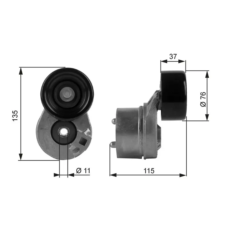 Handler.Part Tensioner pulley, v-ribbed belt Gates T38431 1