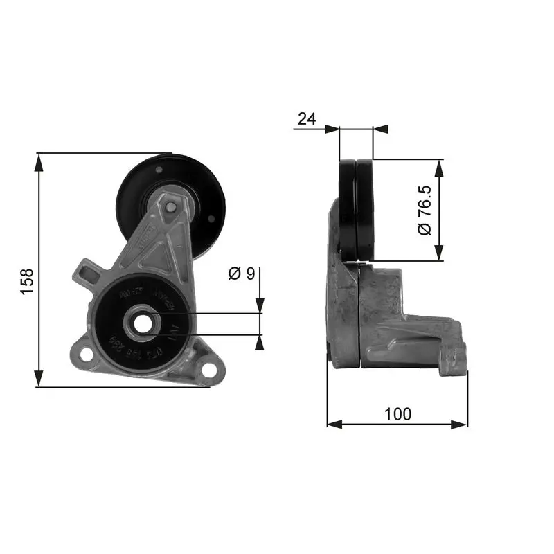 Handler.Part Tensioner pulley, v-ribbed belt Gates T38437 1