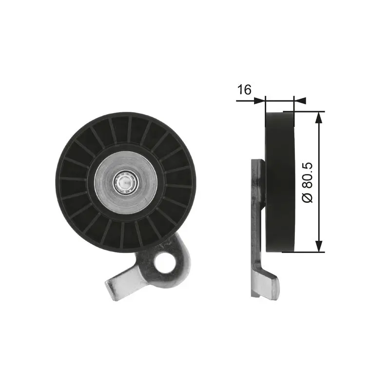 Handler.Part Tensioner pulley, v-ribbed belt Gates T39060 1