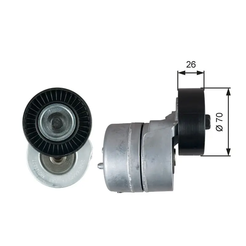 Handler.Part Tensioner pulley, v-ribbed belt Gates T39353 1