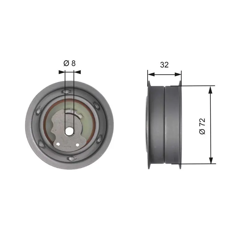 Handler.Part Tensioner pulley, timing belt Gates T41108 1